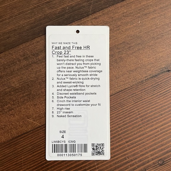 Lululemon Fast and Free HR Crop 23” - Picture 9 of 9